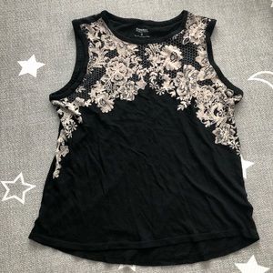 Lace burnout tank top